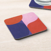 "Color Negotiation" Farbenfrohe Abstrakte Kunst Getränkeuntersetzer (Linke Seite)