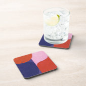 "Color Negotiation" Farbenfrohe Abstrakte Kunst Getränkeuntersetzer (Rechte Seite)