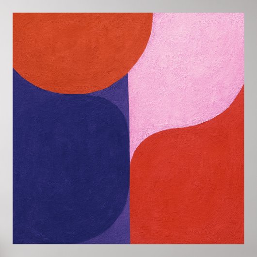 "Color Negotiation" Farbenfrohe Abstrakte Kunst Poster (Vorne)