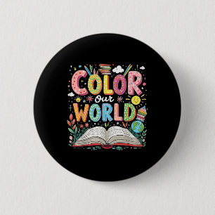 Color Our World Book Reading Program 2025 Summer Button