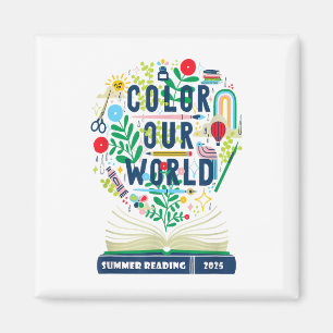 Color Our World Summer Reading 2025 Boho Wildflove Magnet