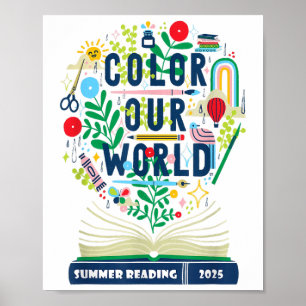 Color Our World Summer Reading 2025 Boho Wildflove Poster