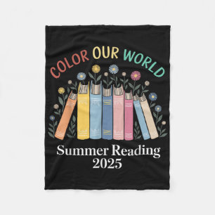 Color Our World Summer Reading 2025 Book Lover Fleecedecke