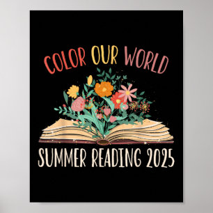 Color Our World Summer Reading 2025 Niedlich Book Poster