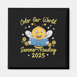 Color our World Summer Reading Program 2025 Biene Magnet