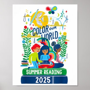 Color Our World Summer Reading Program 2025 Book L Poster