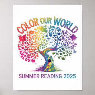 Color Our World Summer Reading Program 2025 Book T Poster