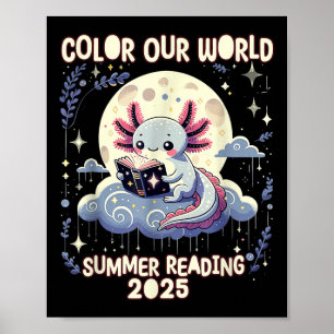 Color Our World Summer Reading Program 2025 Funny Poster