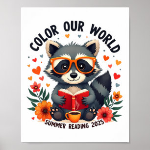 Color Our World Summer Reading Program 2025 Funny Poster