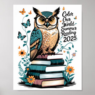 Color Our World Summer Reading Program 2025 Owl_1 Poster