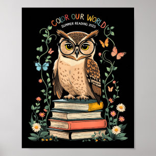 Color Our World Summer Reading Program 2025 Owl Poster