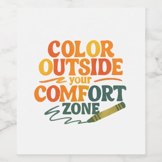 Color outside your comfort zone weinetikett (Einzelnes Label)