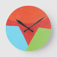 Color Over Time Abstract Round Clock
