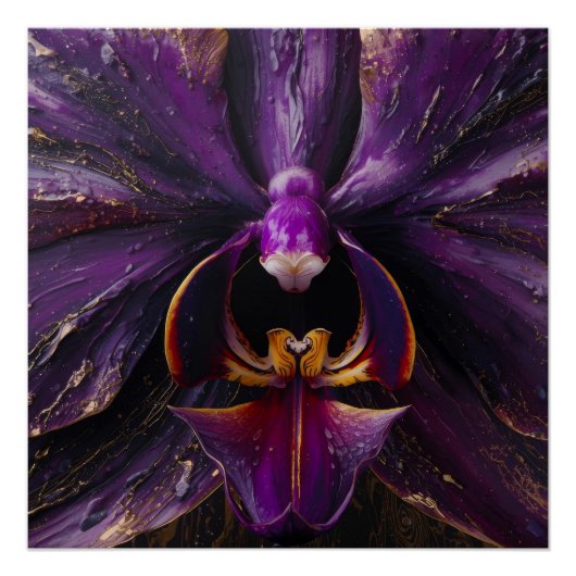 Color Paint Slowly Filling Beautiful Floral Petals Poster (Vorderseite)