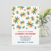 Color Party Einladungen Confetti Moderne 10. (Stehend Vorderseite)