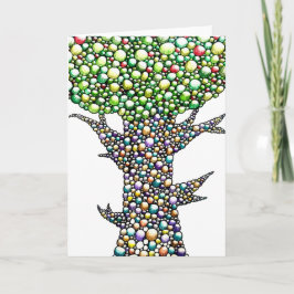Color Pencil Bubbles Tree Drawing Art  Karte