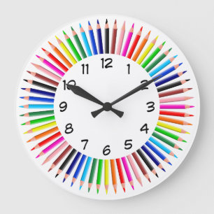 Color pencil clock große wanduhr