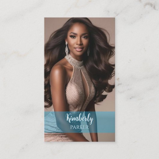 Color Pop Blue Gradient Business Card Visitenkarte (Vorderseite)