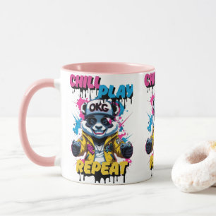 Color Pop Gaming Panda Art Tasse