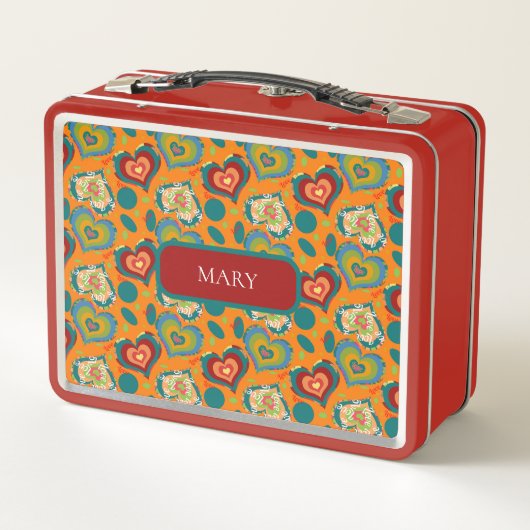 Color Pop hearts Metall Brotdose (Rückseite)