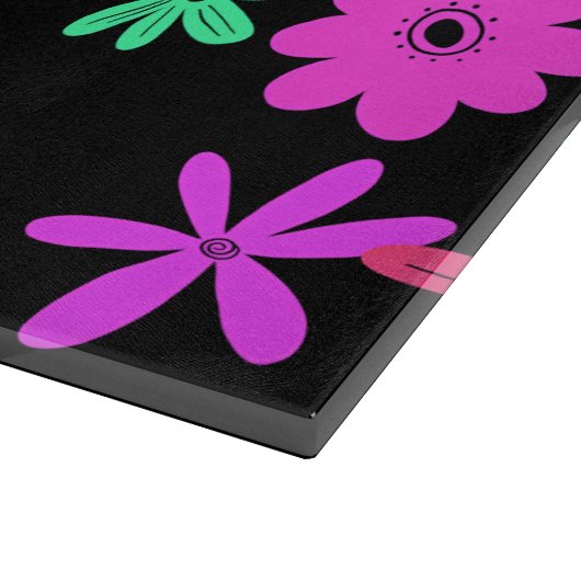 Color Pop Niedliche Blume Glaszuschnitt Schneidebrett (Ecke)
