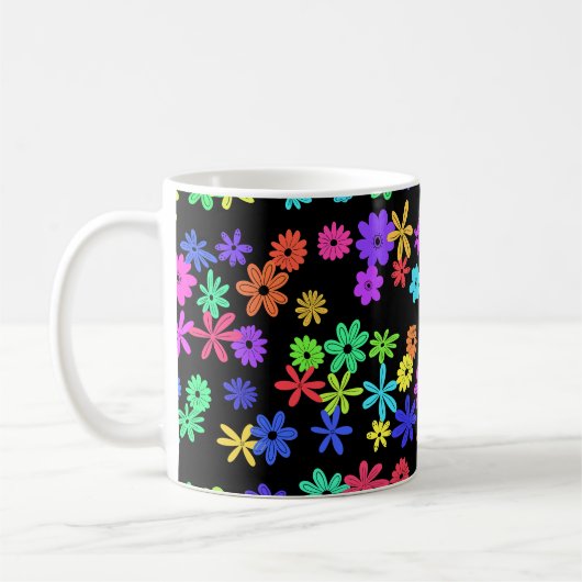 Color Pop Niedliche Blume Personalisiert Kaffeezub Kaffeetasse (Links)