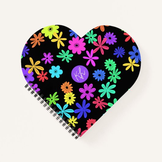 Color Pop Niedliche Blume Personalisiert Notebook Notizblock (Vorderseite)