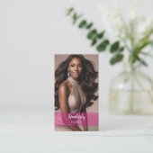 Color Pop Pink Gradient Business Card Visitenkarte (Stehend Vorderseite)