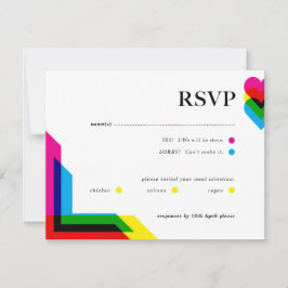 Color Pop Wedding RSVP-Karte RSVP Karte