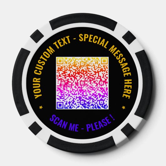 Color QR Code Benutzerdefinierter Text Poker Chips (Rückseite)