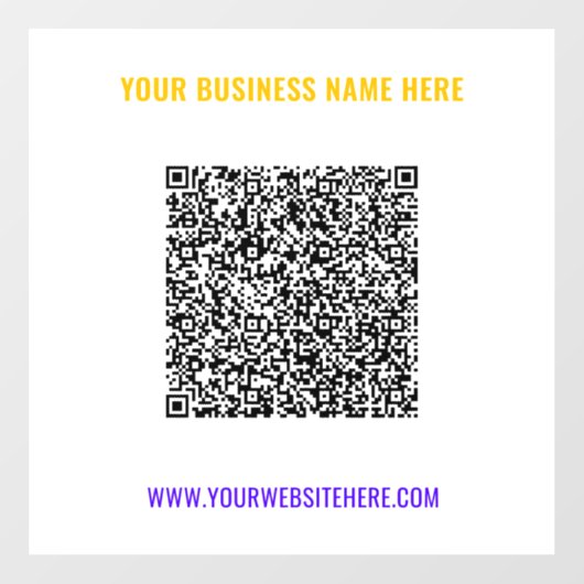Color QR Code Benutzerdefinierter Text und Farbenk Fensteraufkleber (Blatt)