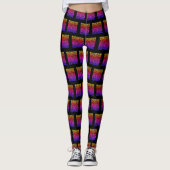 Color QR Code Scan Schwarze Leggings benutzerdefin (Vorderseite)