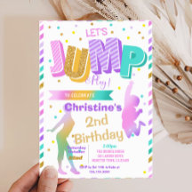 Color Retro Jump und spielen Geburtstagseinladung