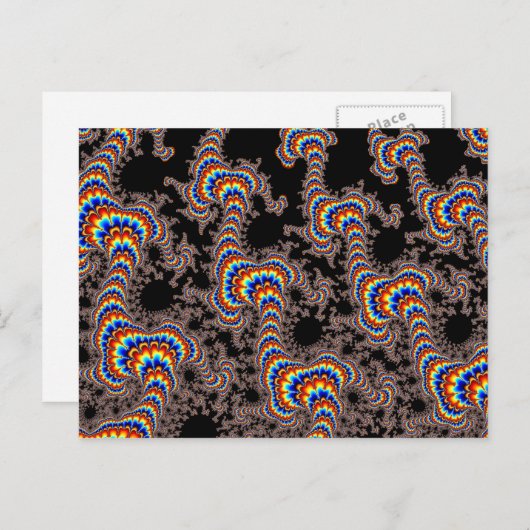 Color Run - Fractal Art Postkarte (Vorne/Hinten)