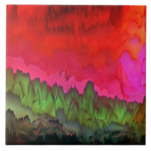 "Color Serenade" Farbenfrohe Abstrakte Kunst Fliese