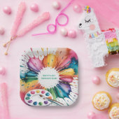 Color Splash Art Birthday Bash Pappteller (Party)