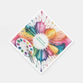 Color Splash Art Birthday Bash Serviette (Ecke)