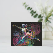 Color Splash Ballerina Postkarte (Stehend Vorderseite)