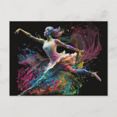 Color Splash Ballerina Postkarte (Vorderseite)