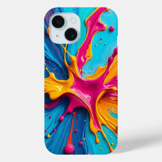 Color Splash Blue Pink Yellow iPhone Case