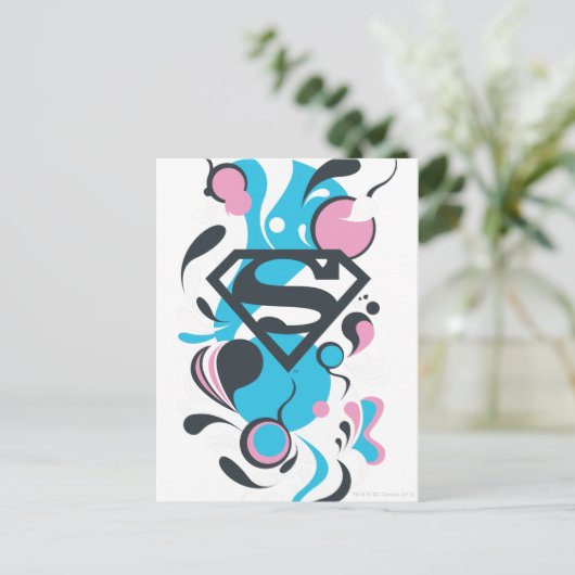 Color Splash Blue Postkarte (Stehend Vorderseite)