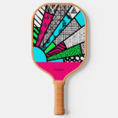 Color Splash Fanburst Personalized | Dink Well Pickleball Schläger (Vorderseite)