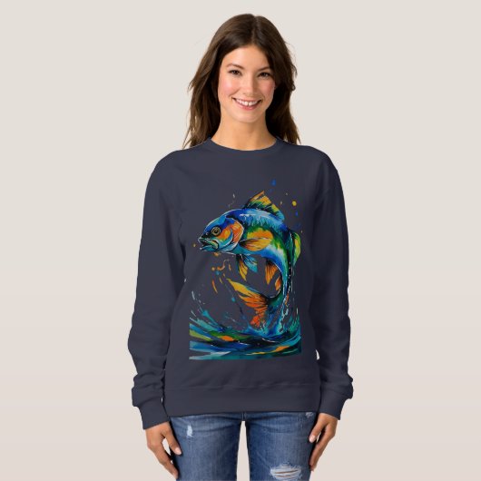 Color Splash Fish – Women’s Sweatshirt (Vorne ganz)