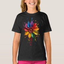Color Splash Flower T-Shirt | Lebendige Florale Ku