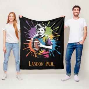 Color Splash Football Boy Geburtstagsparty Geschen Fleecedecke