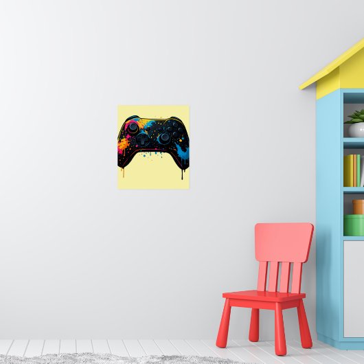 Color Splash Game Controller Sticker Poster (Kinderzimmer 1)
