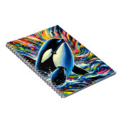 Color Splash Orca – Lebendige Ozeankunst Notizblock (Rechte Seite)