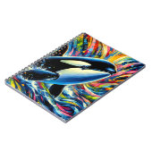 Color Splash Orca – Lebendige Ozeankunst Notizblock (Linke Seite)