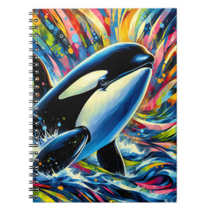 Color Splash Orca – Lebendige Ozeankunst Notizblock