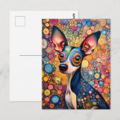Color Splash Pop-Art Dog Portrait Postkarte (Vorne/Hinten)